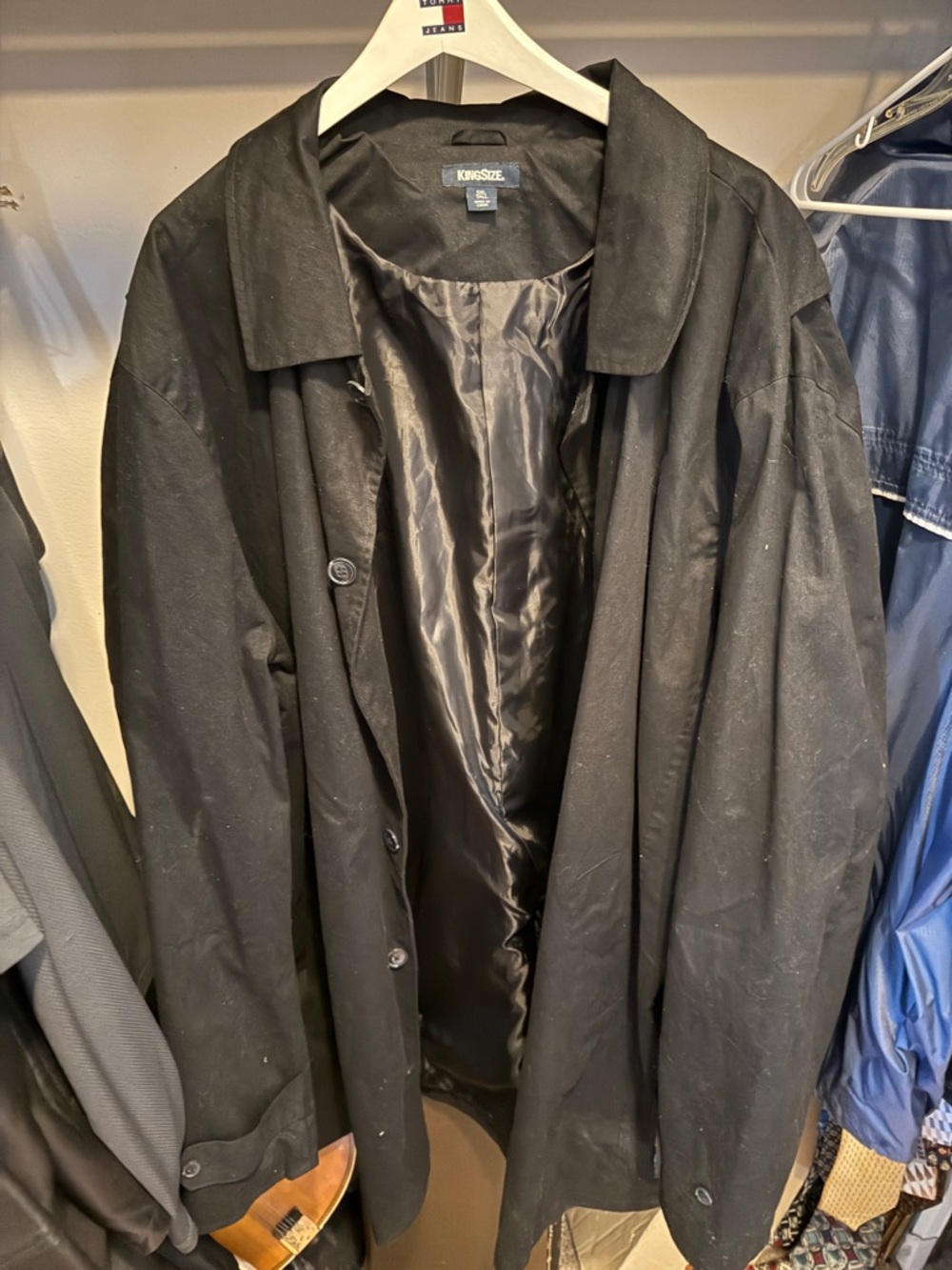 Black Men's Overcoat Jacket KingSize 5xlt AS IS